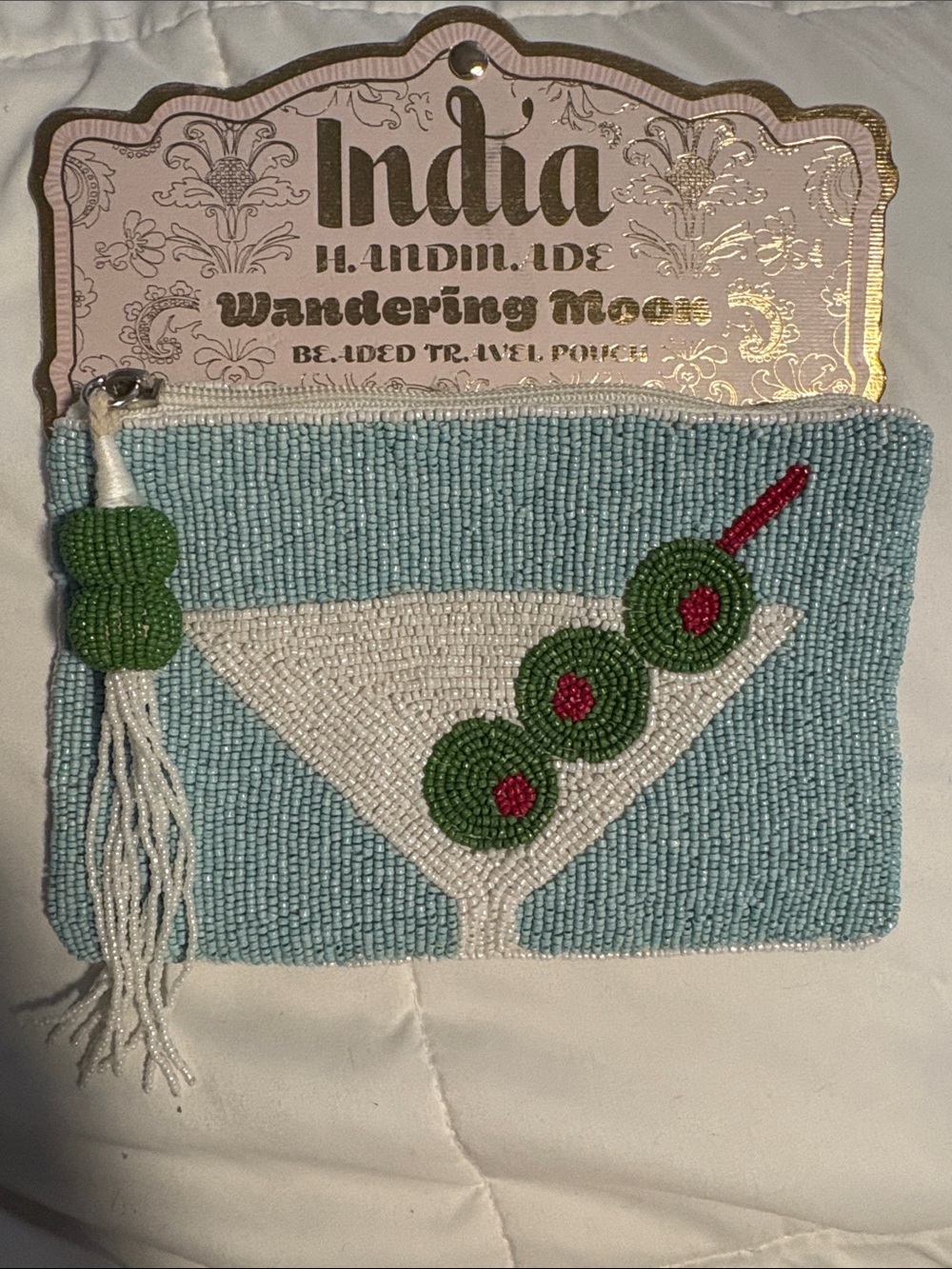 wandering moon beaded travel pouch Beaded Cocktail Clutch 7.7 x 5 nwt